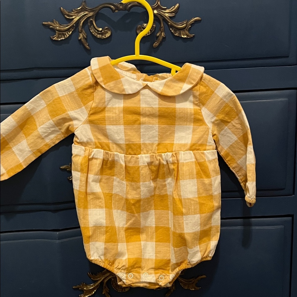 Cat & Jack Yellow and White Baby Romper